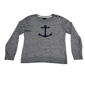 Nautica Men's Anchor Graphic Knit Sweater Pullover Blue Size Medium